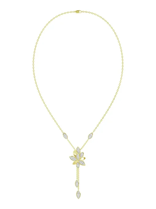 Wild Flower Yellow Gold Y Necklace