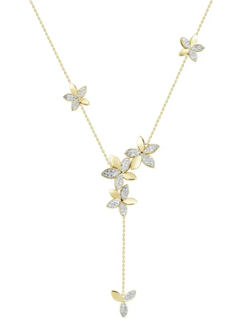 Wild Flower Yellow Gold Y Necklace