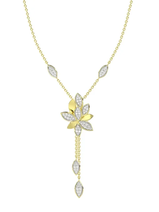 Wild Flower Yellow Gold Y Necklace