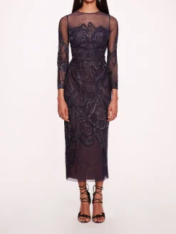 Winged Symphony Midi Dress