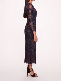 Winged Symphony Midi Dress