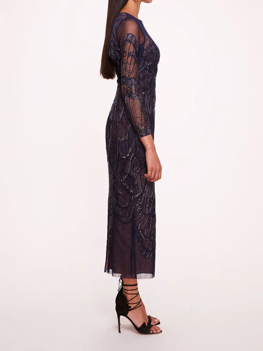 Winged Symphony Midi Dress