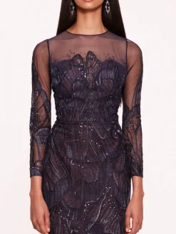 Winged Symphony Midi Dress